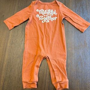 Cat & Jack Orange Footie - Thankful to be Together